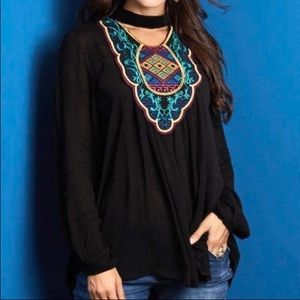 Suzanne betro weekend embroidered choker tunic